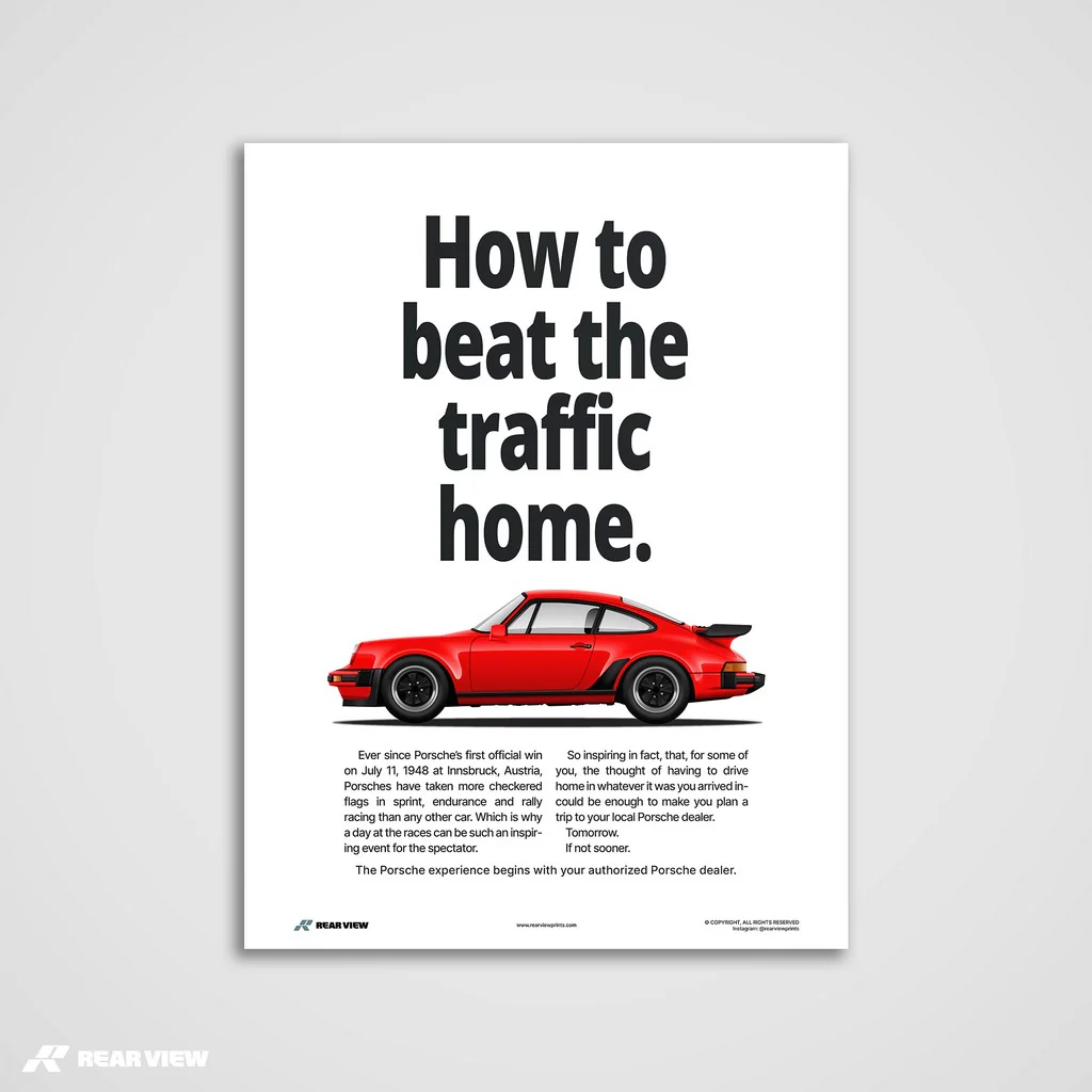 Beat The Traffic - 930 Turbo Vintage Art Print - Image 10
