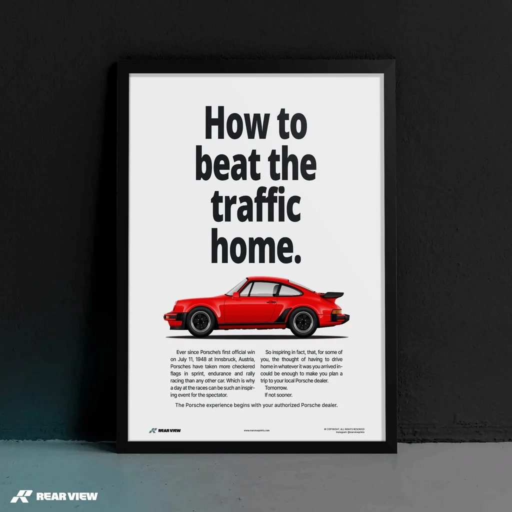 Beat The Traffic - 930 Turbo Vintage Art Print - Image 11