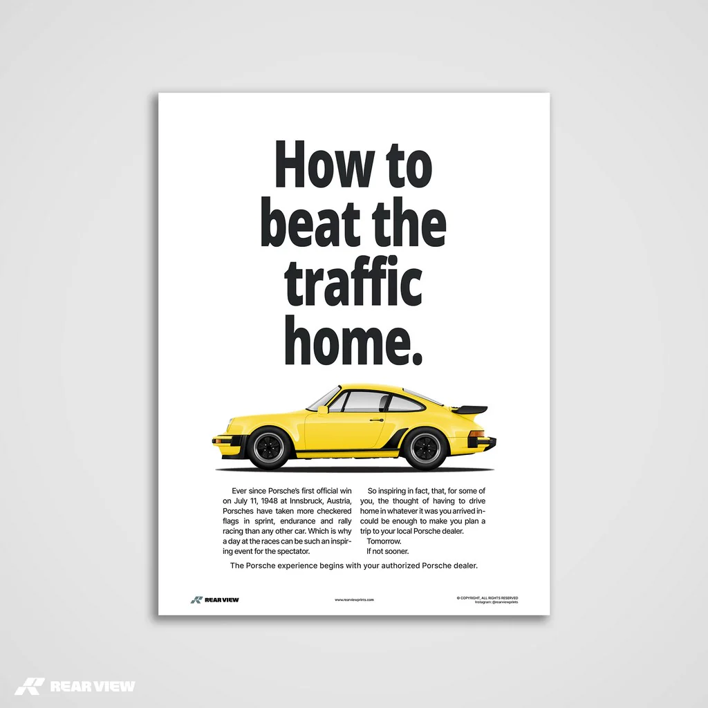 Beat The Traffic - 930 Turbo Vintage Art Print - Image 12