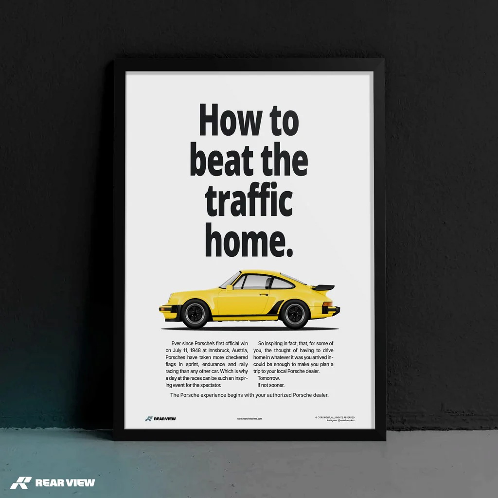 Beat The Traffic - 930 Turbo Vintage Art Print - Image 13