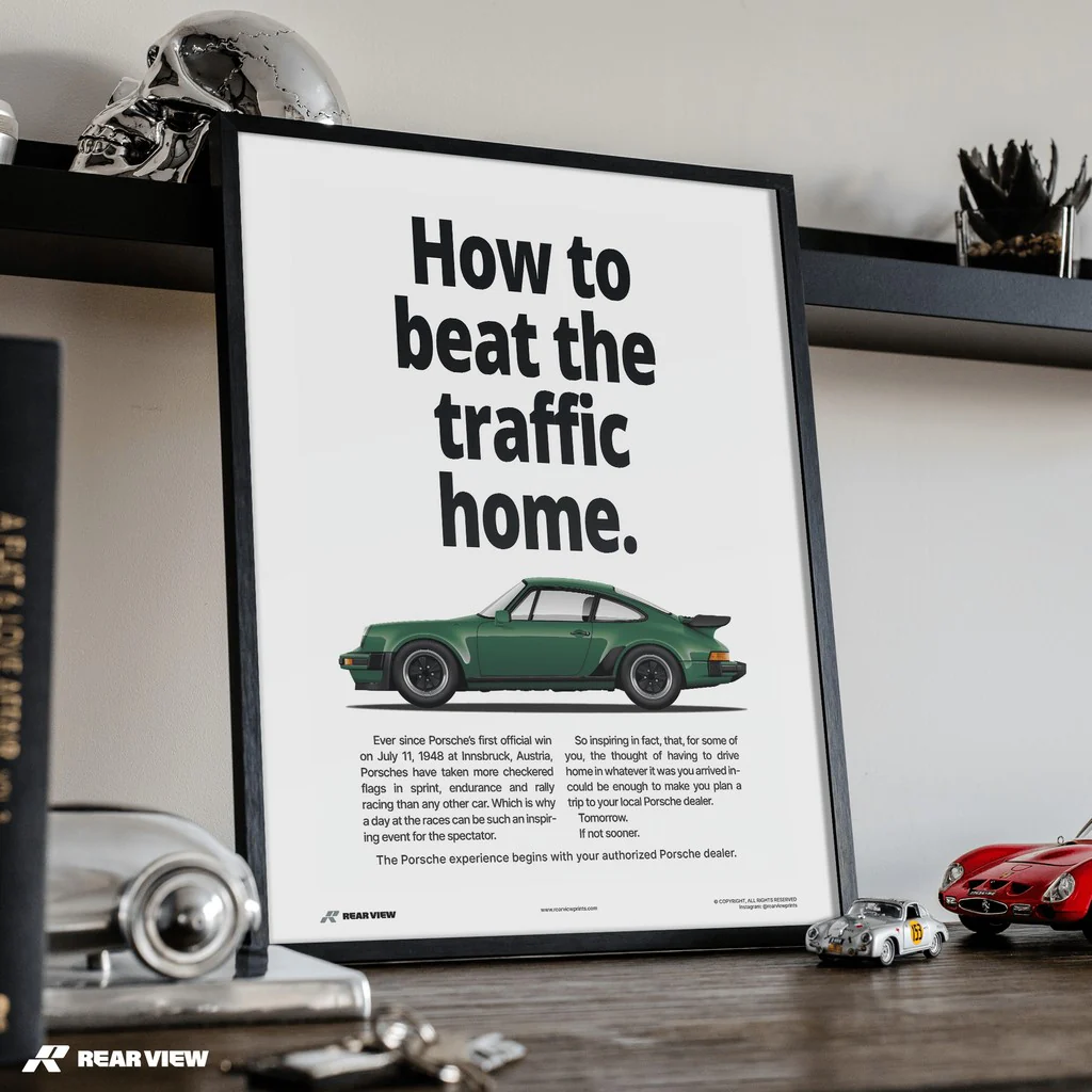 Beat The Traffic - 930 Turbo Vintage Art Print - Image 5