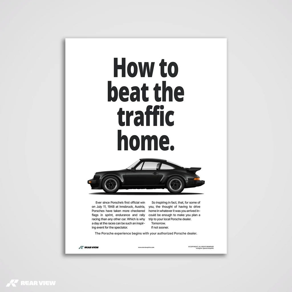 Beat The Traffic - 930 Turbo Vintage Art Print - Image 6