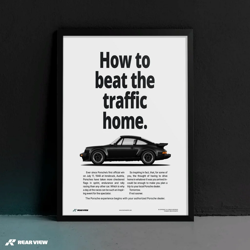Beat The Traffic - 930 Turbo Vintage Art Print - Image 7