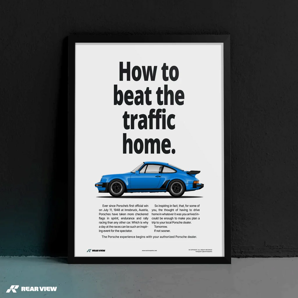 Beat The Traffic - 930 Turbo Vintage Art Print - Image 9
