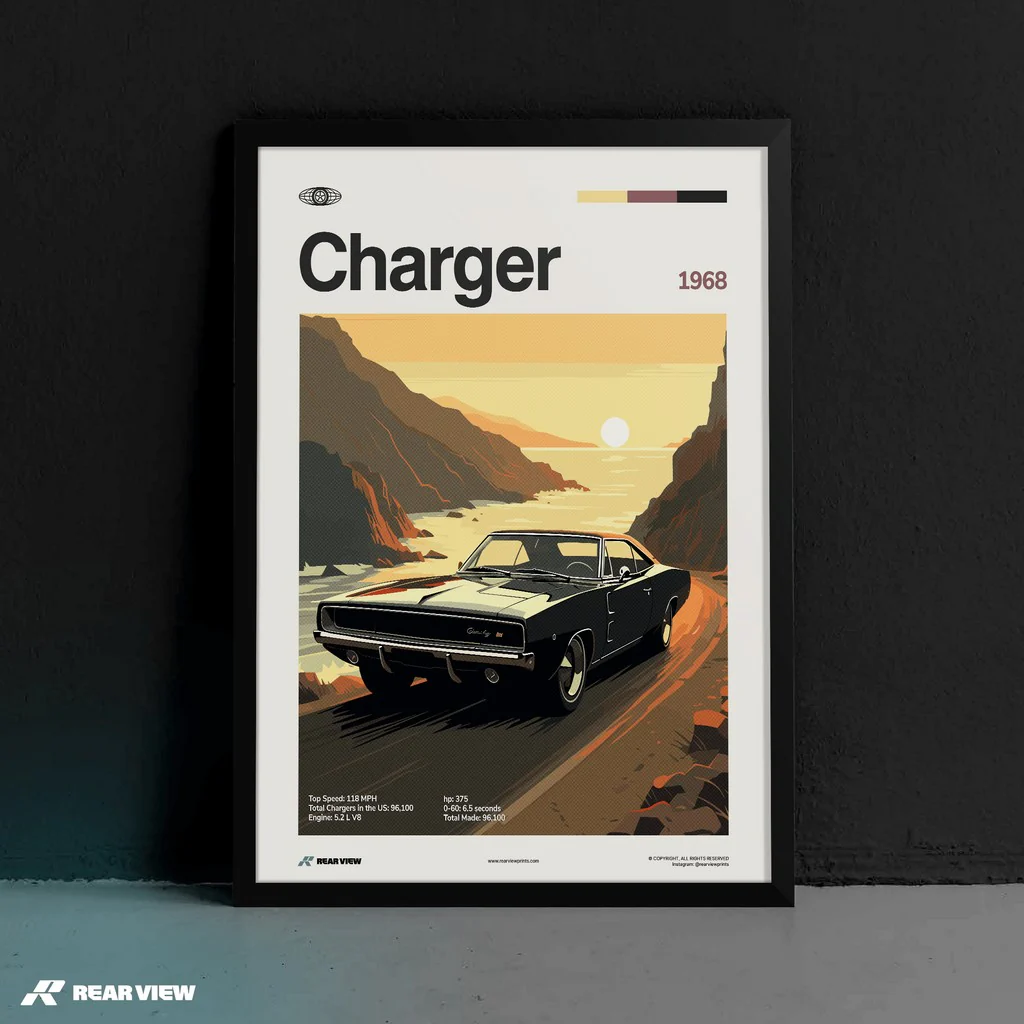 Charger 1968 - Car Print - Image 2