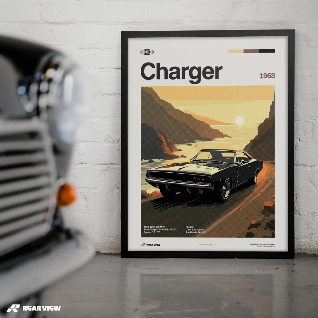 Charger 1968 - Car Print - Image 3
