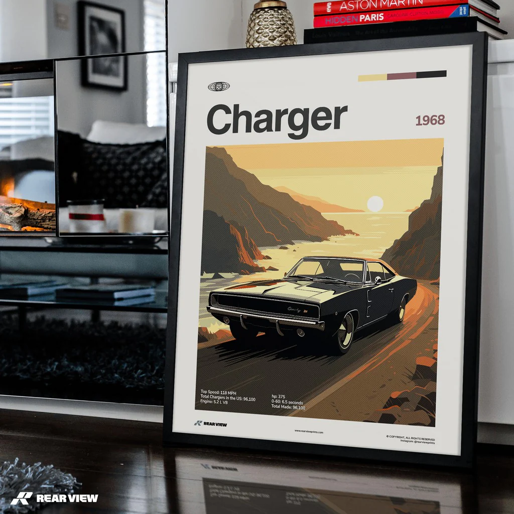 Charger 1968 - Car Print - Image 4
