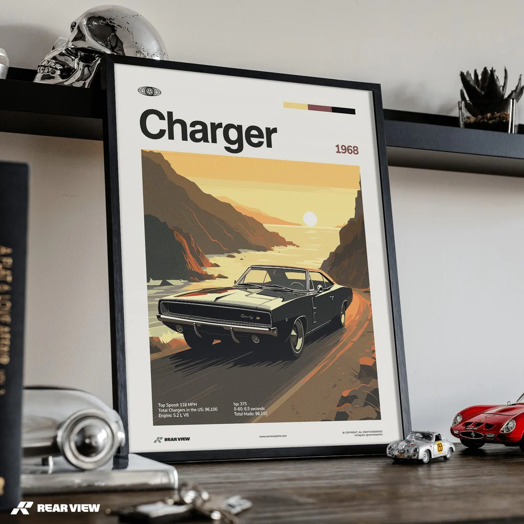 Charger 1968 - Car Print - Image 5