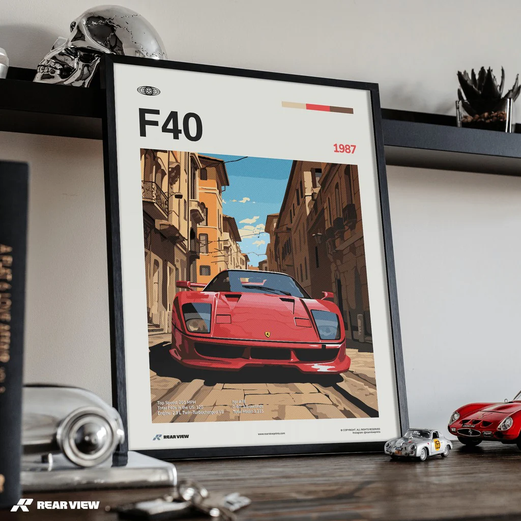 F40 1987 - Car Print - Image 5