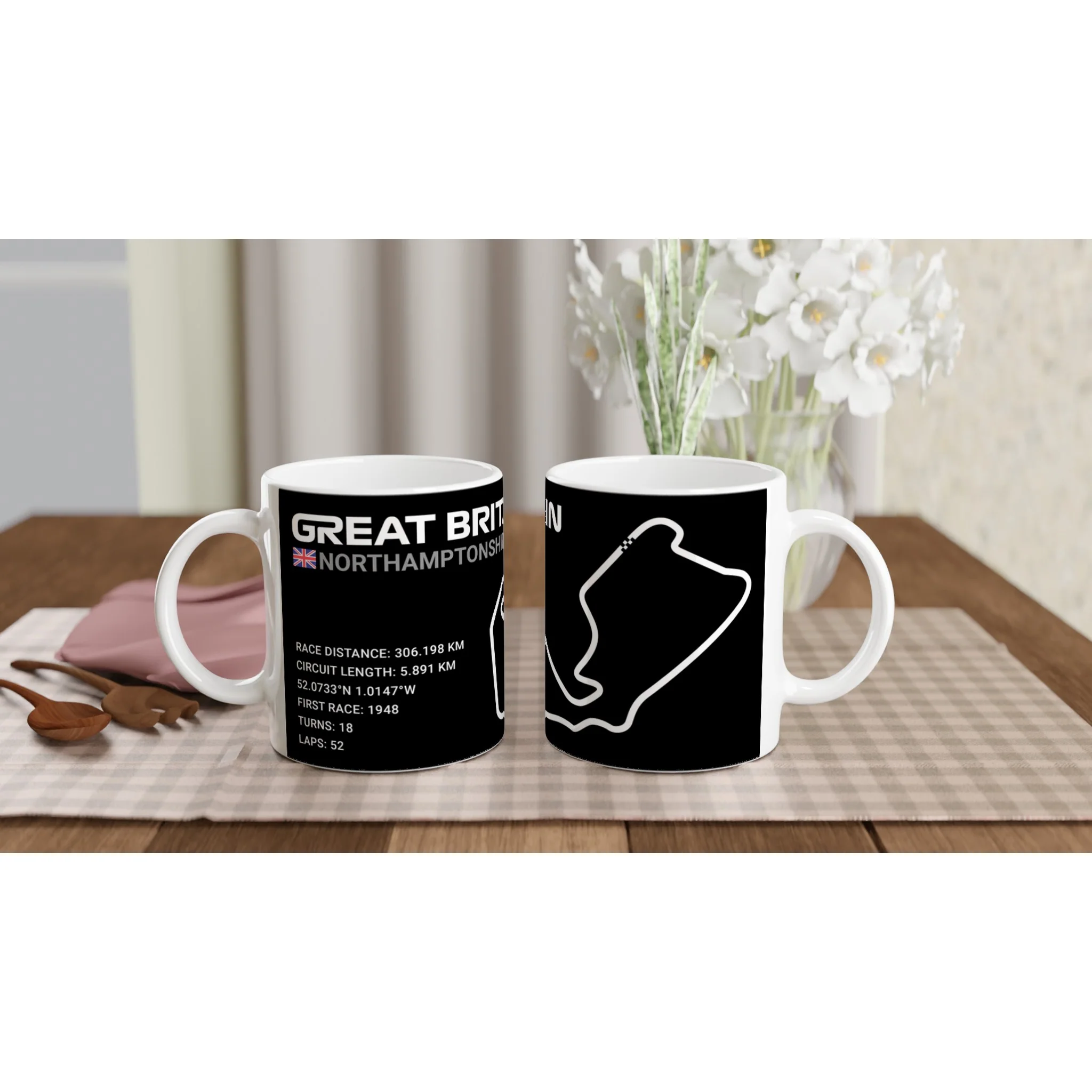 Silverstone Circuit - Great Britain White Mug - Image 5