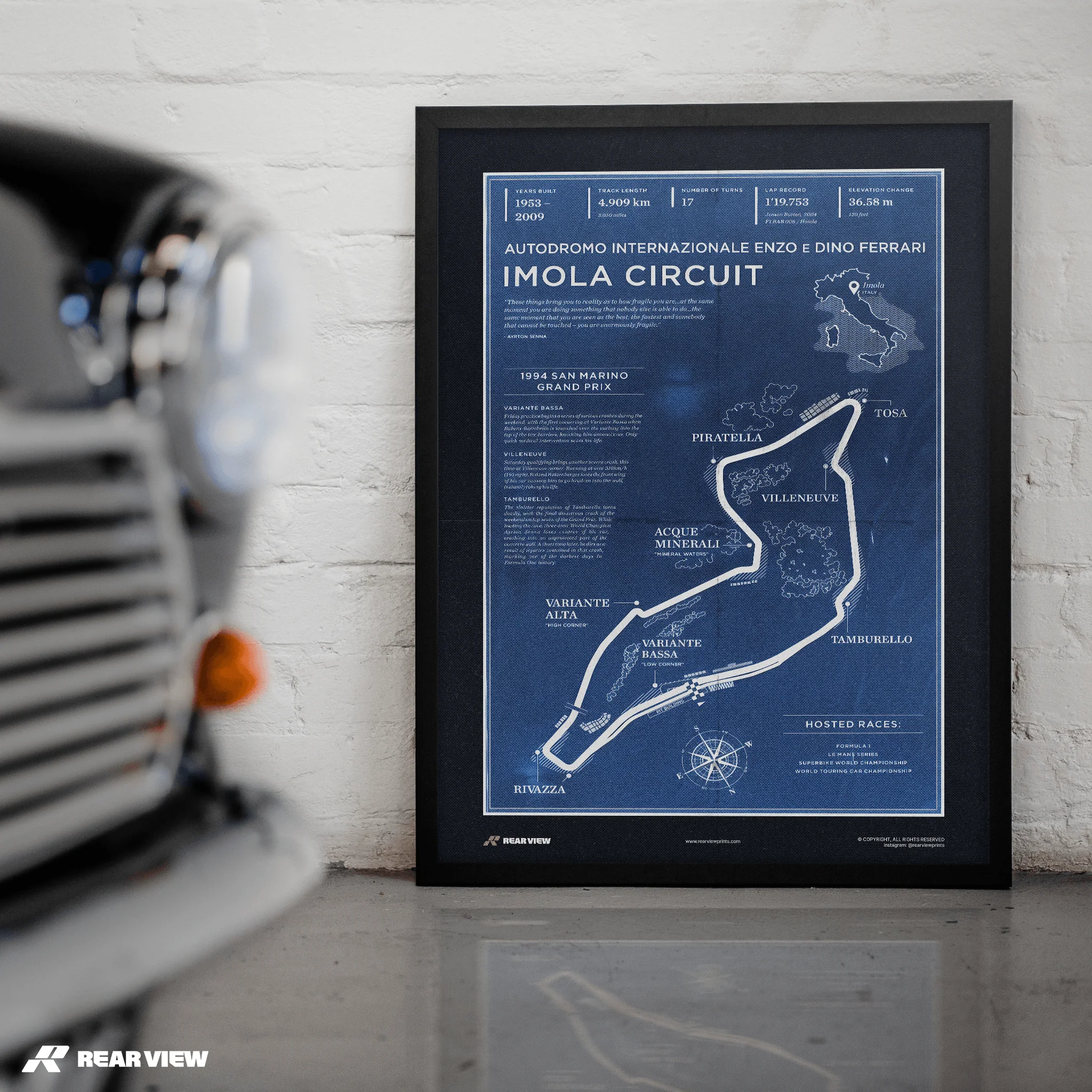 Imola Race Track - Vintage Art Print - Image 3