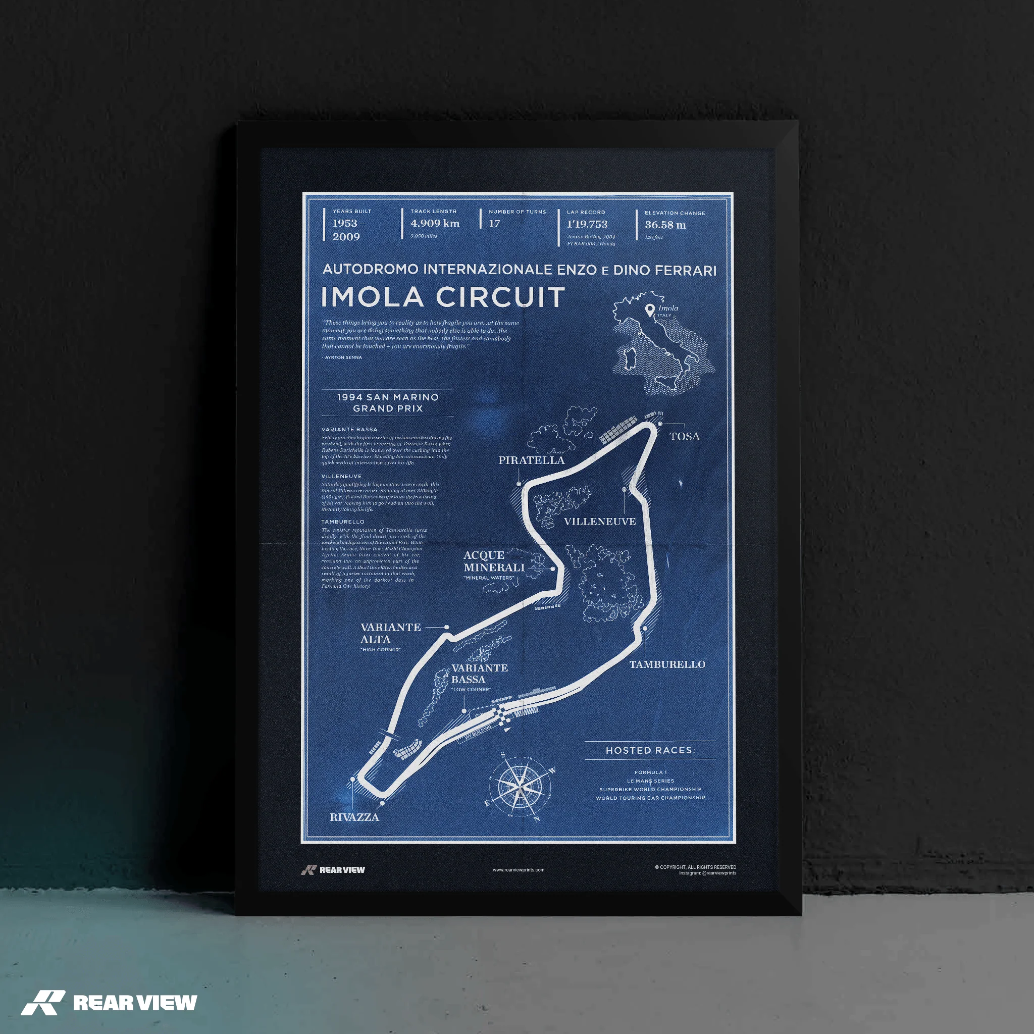 Imola Race Track - Vintage Art Print - Image 4