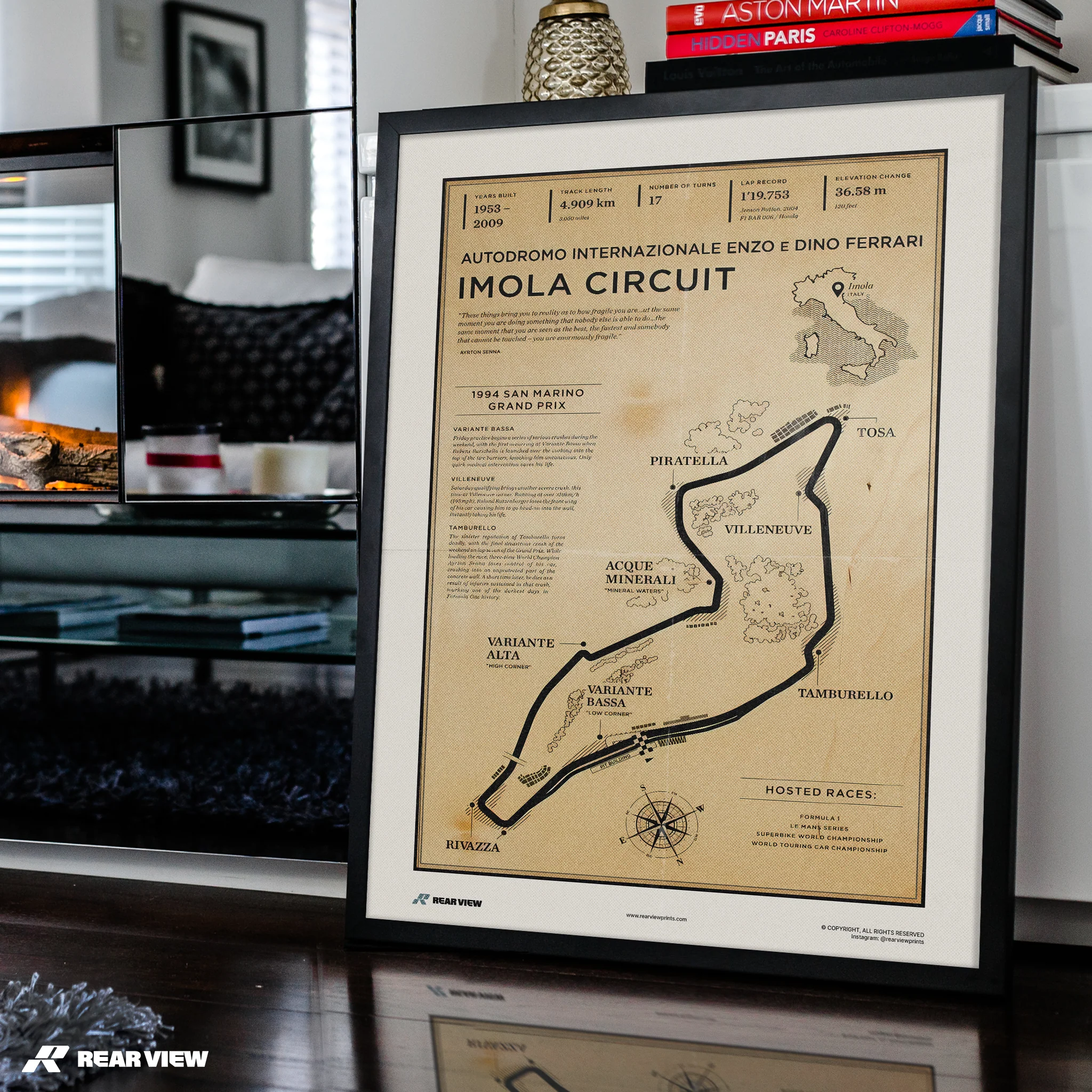 Imola Race Track - Vintage Art Print - Image 7