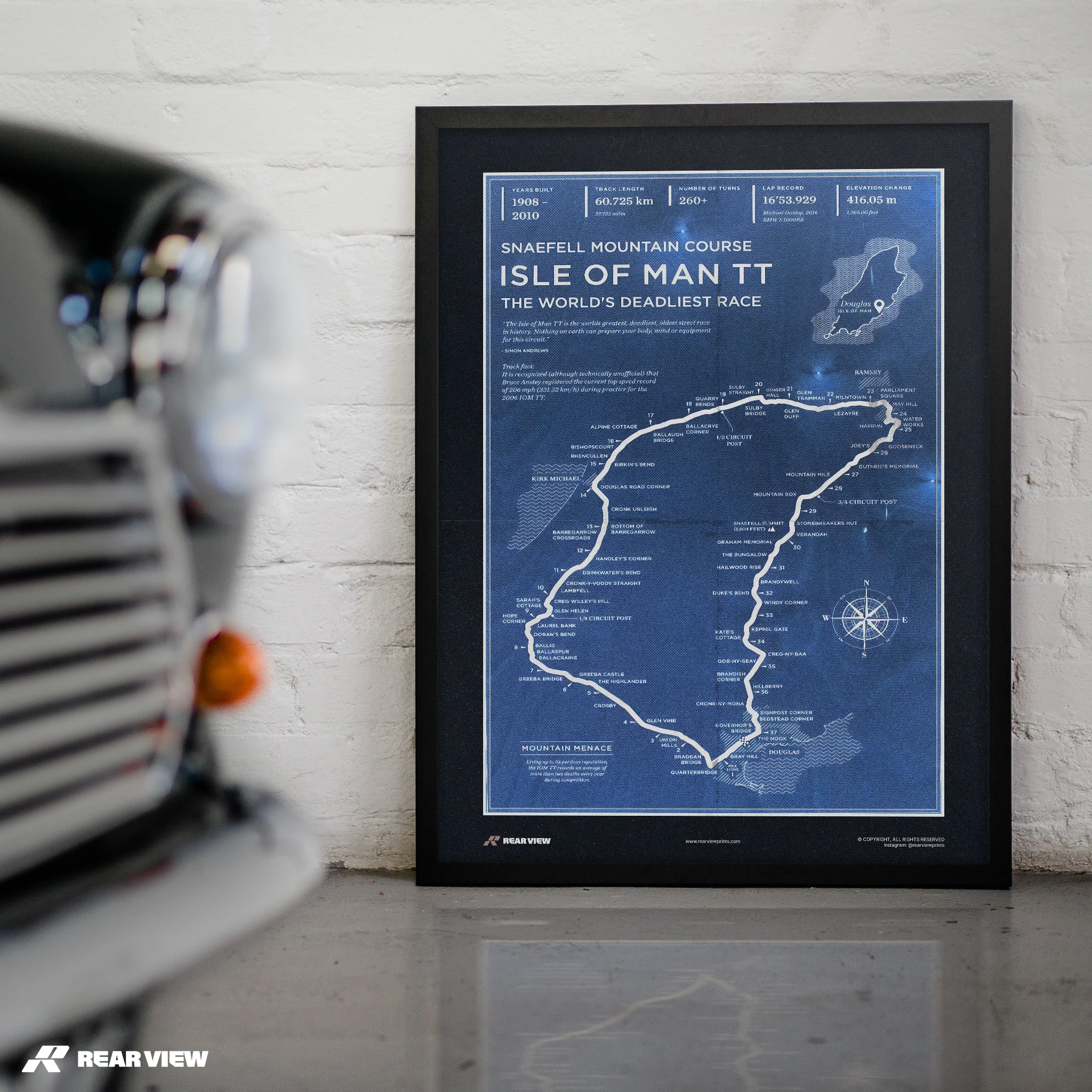 Isle of Man TT Race Track - Vintage Art Print - Image 3