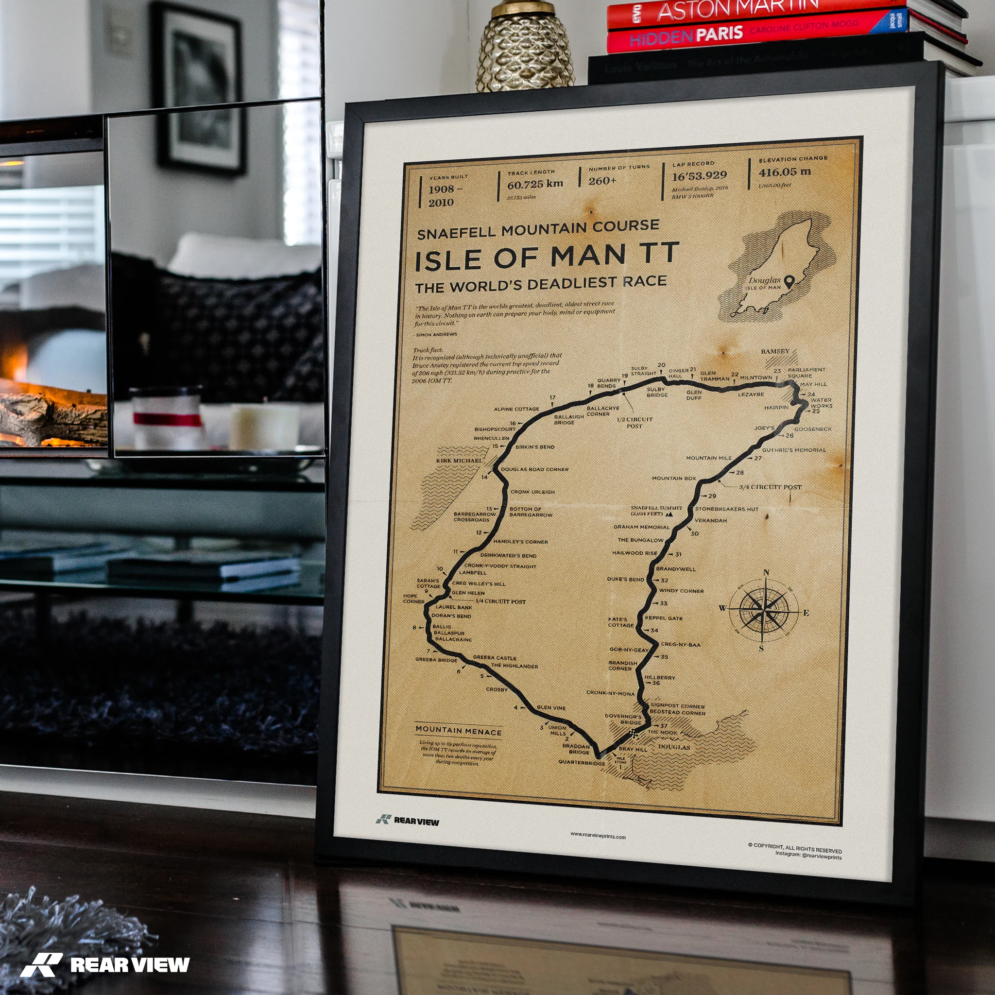 Isle of Man TT Race Track - Vintage Art Print - Image 4