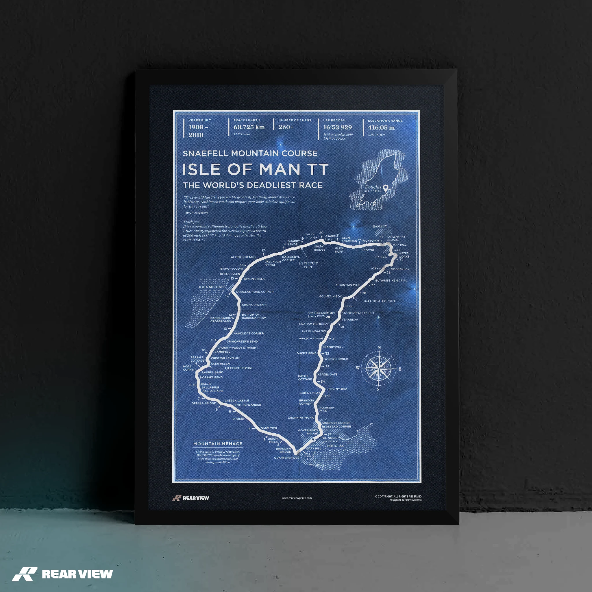 Isle of Man TT Race Track - Vintage Art Print - Image 6