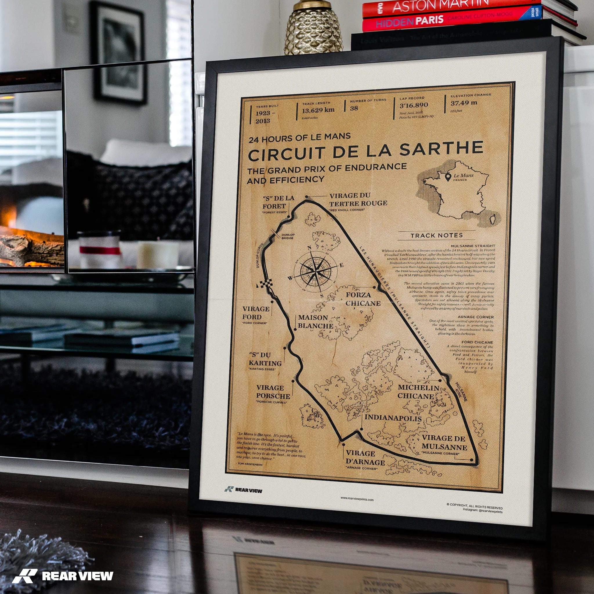 Le Mans Race Track - Vintage Art Print - Image 5