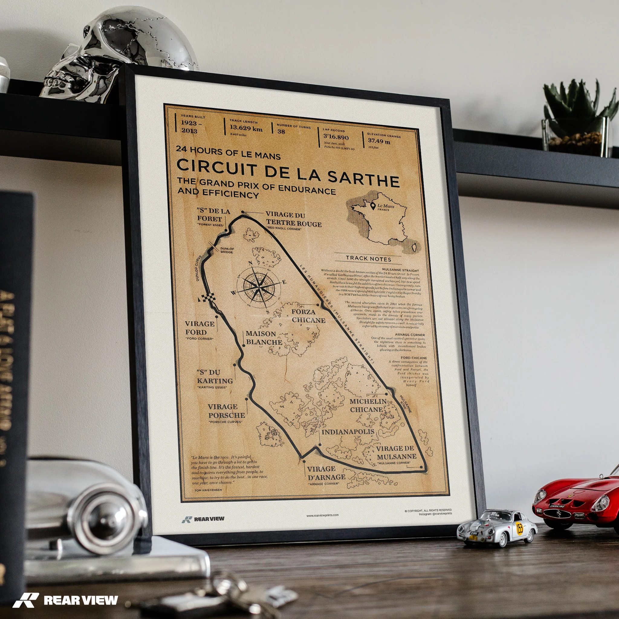 Le Mans Race Track - Vintage Art Print - Image 6