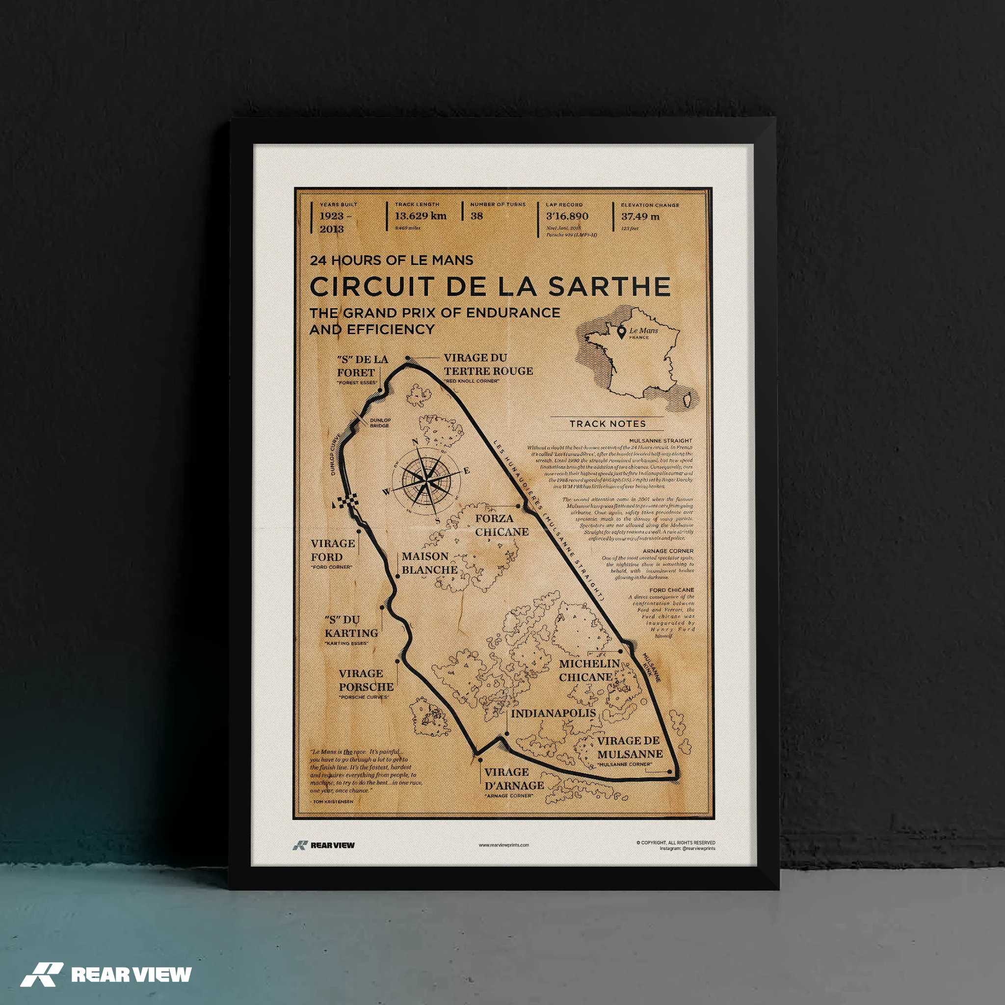 Le Mans Race Track - Vintage Art Print - Image 7