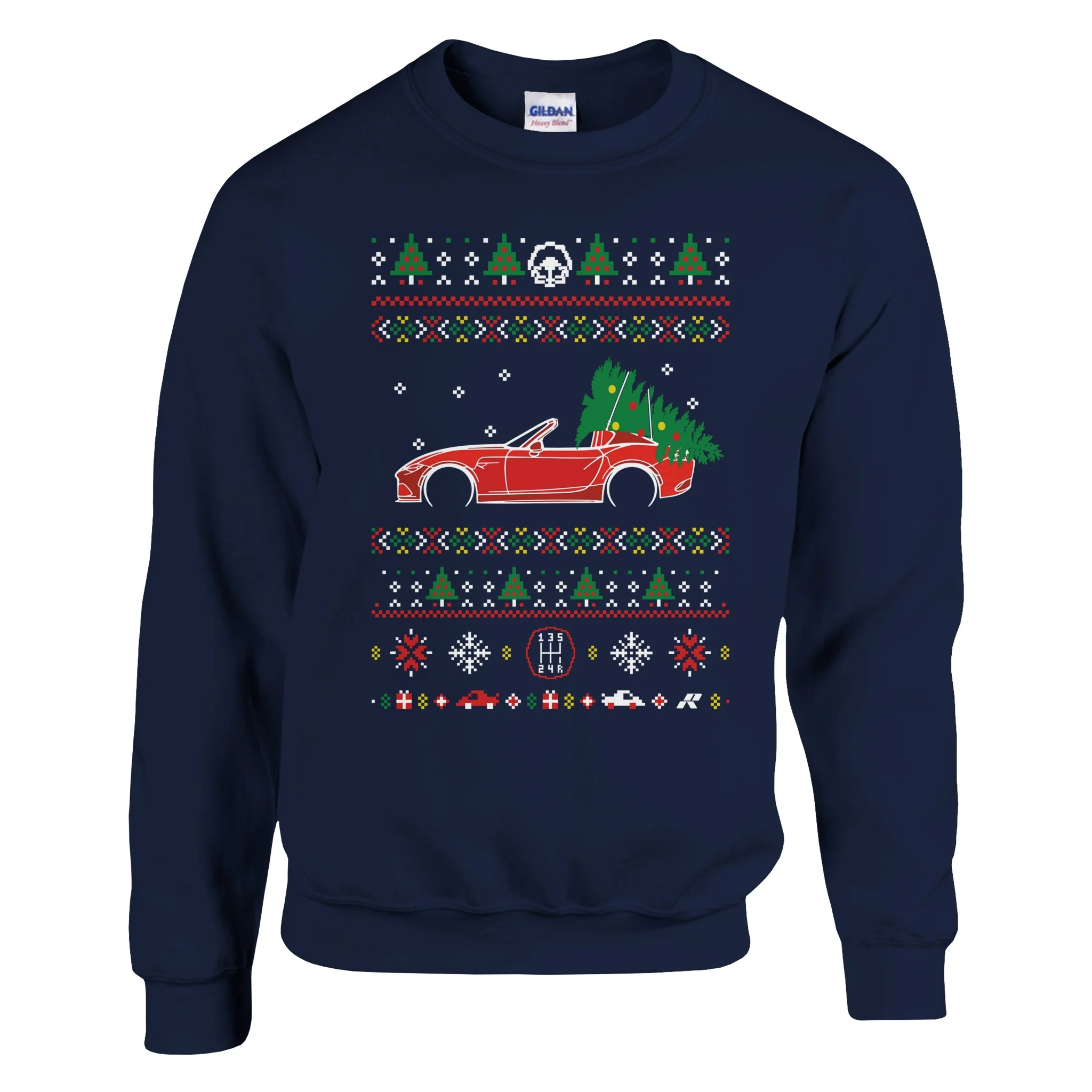 Miata MX-5 Red Christmas Sweater - Image 2
