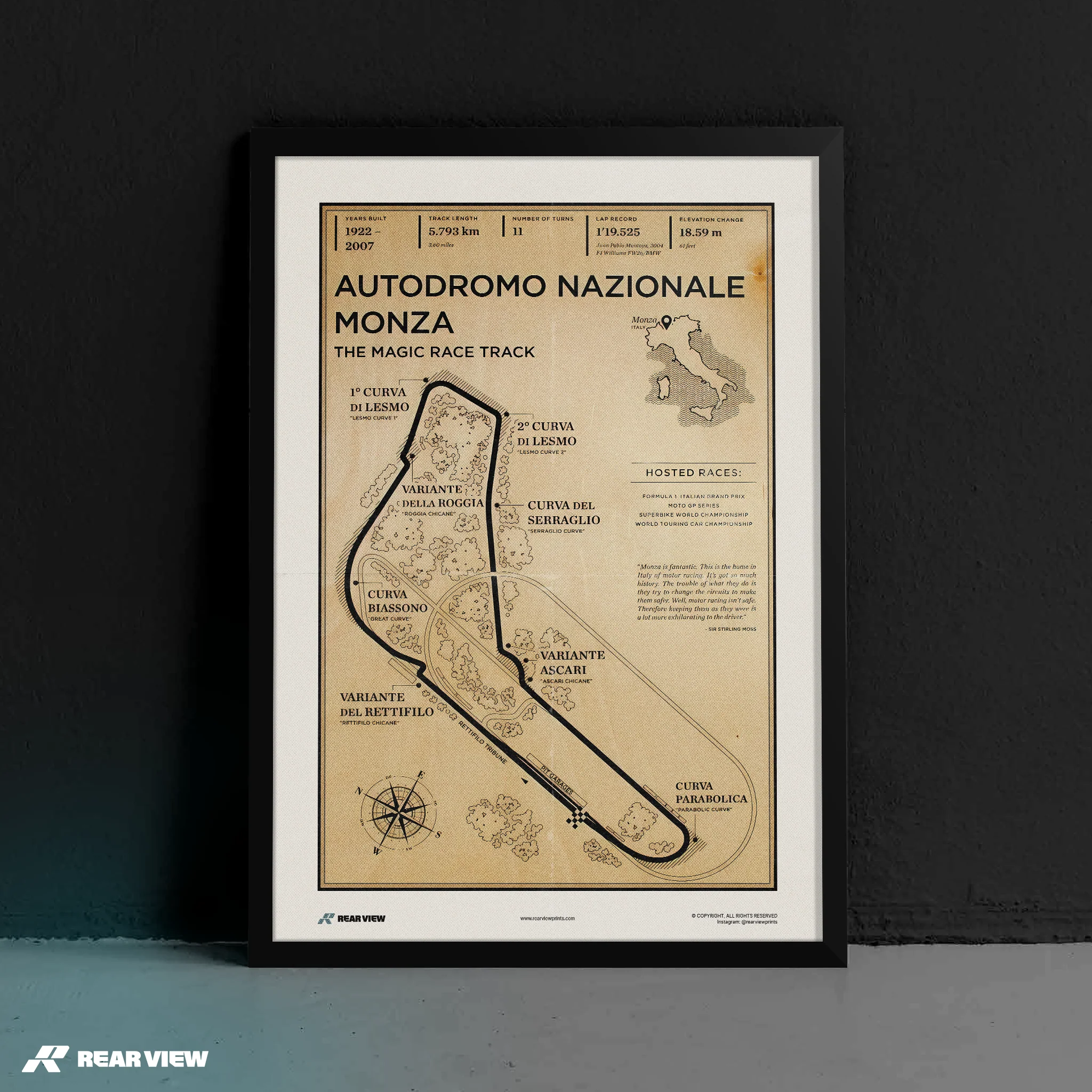 Monza Race Track - Vintage Art Print - Image 3