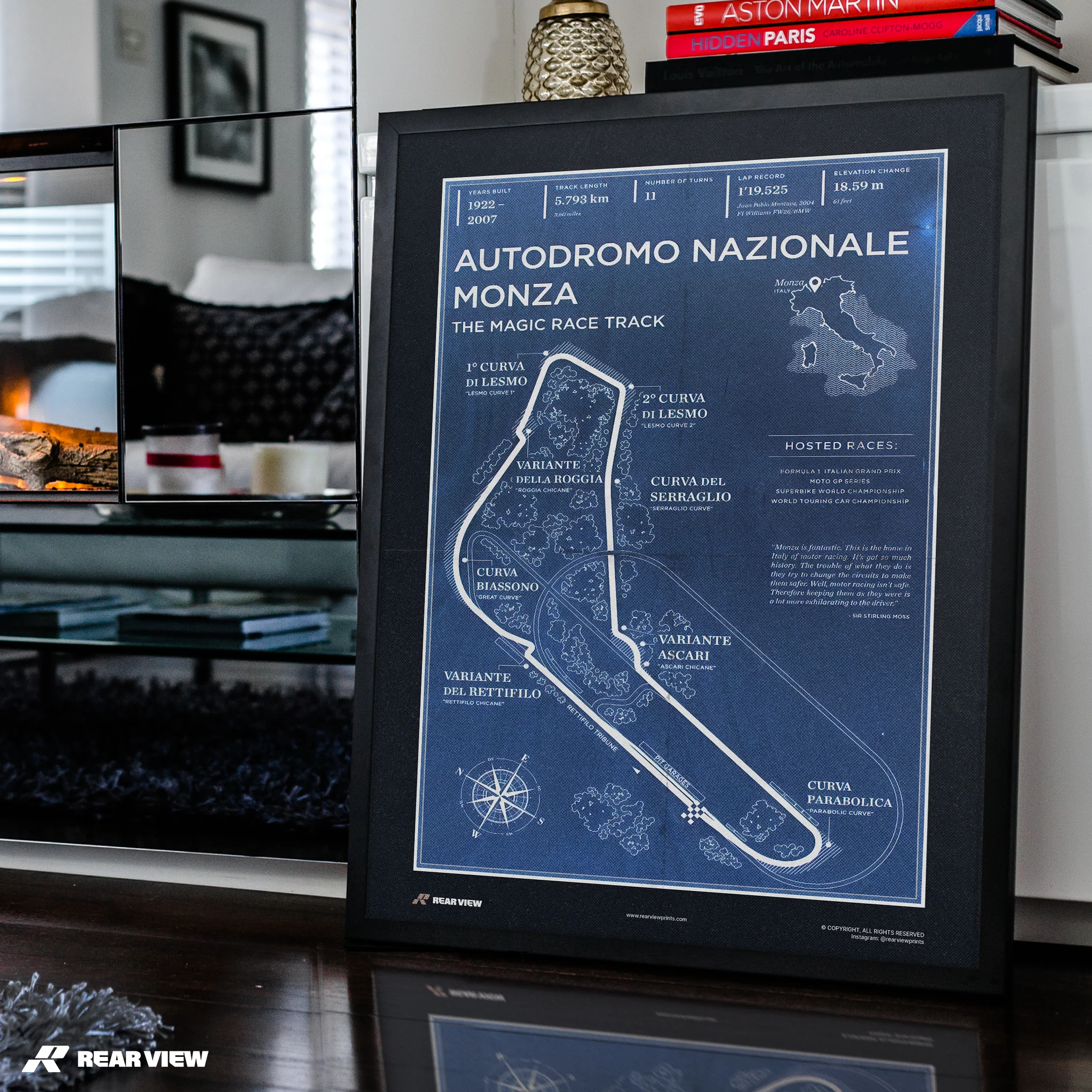 Monza Race Track - Vintage Art Print - Image 4