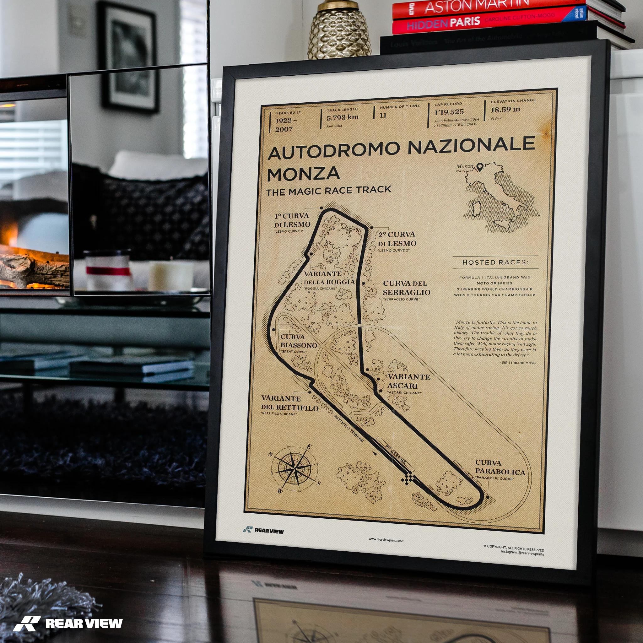 Monza Race Track - Vintage Art Print - Image 5