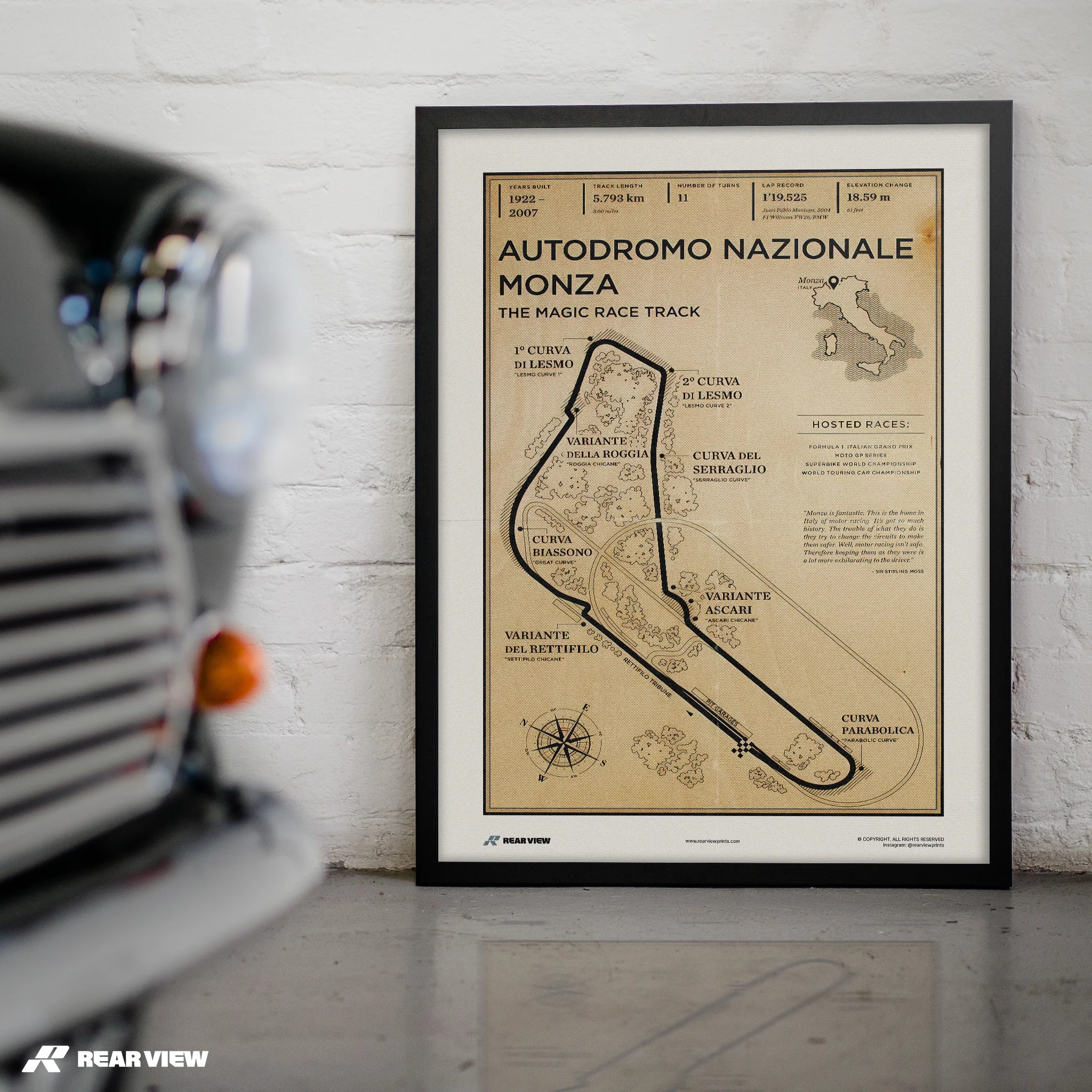 Monza Race Track - Vintage Art Print - Image 7