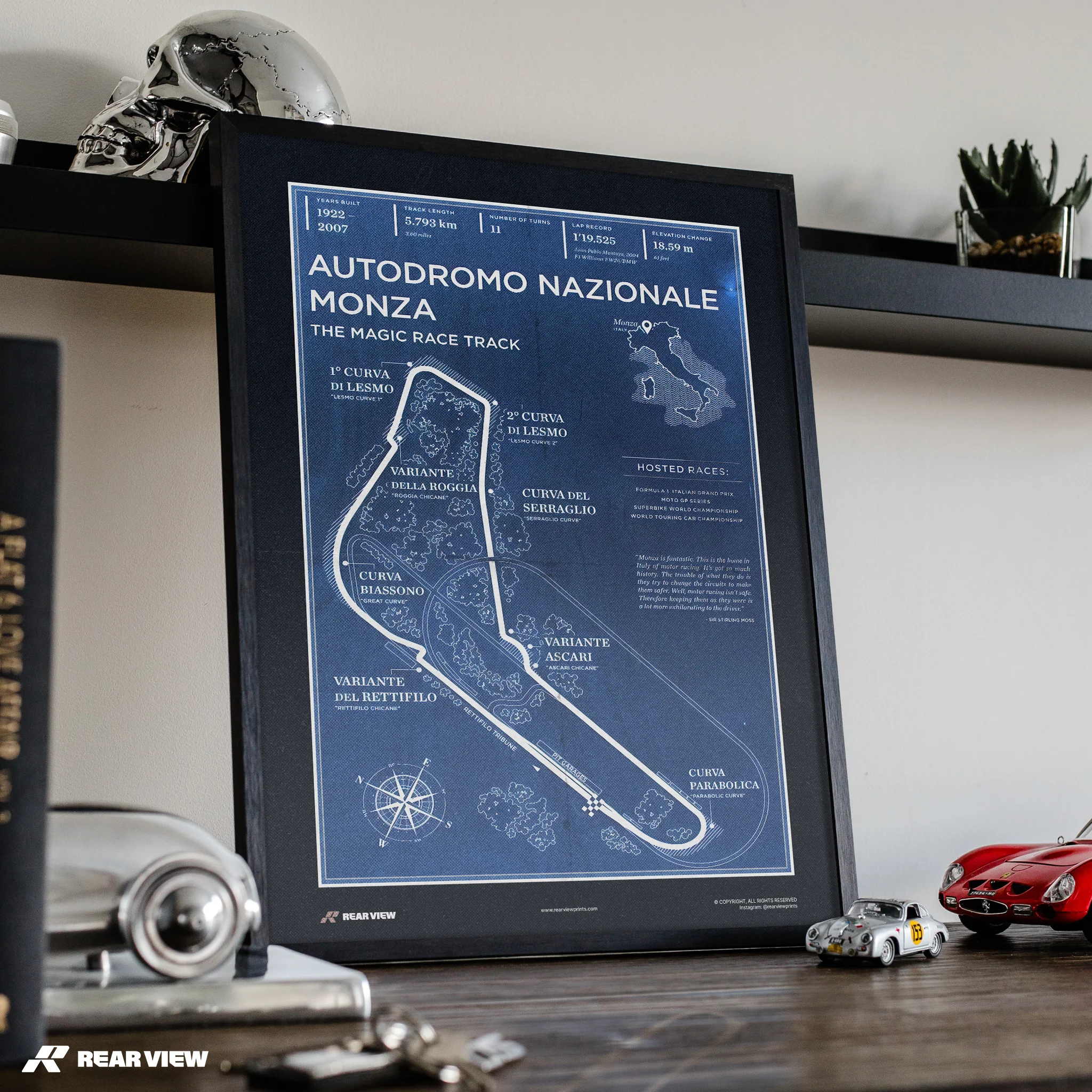 Monza Race Track - Vintage Art Print - Image 8