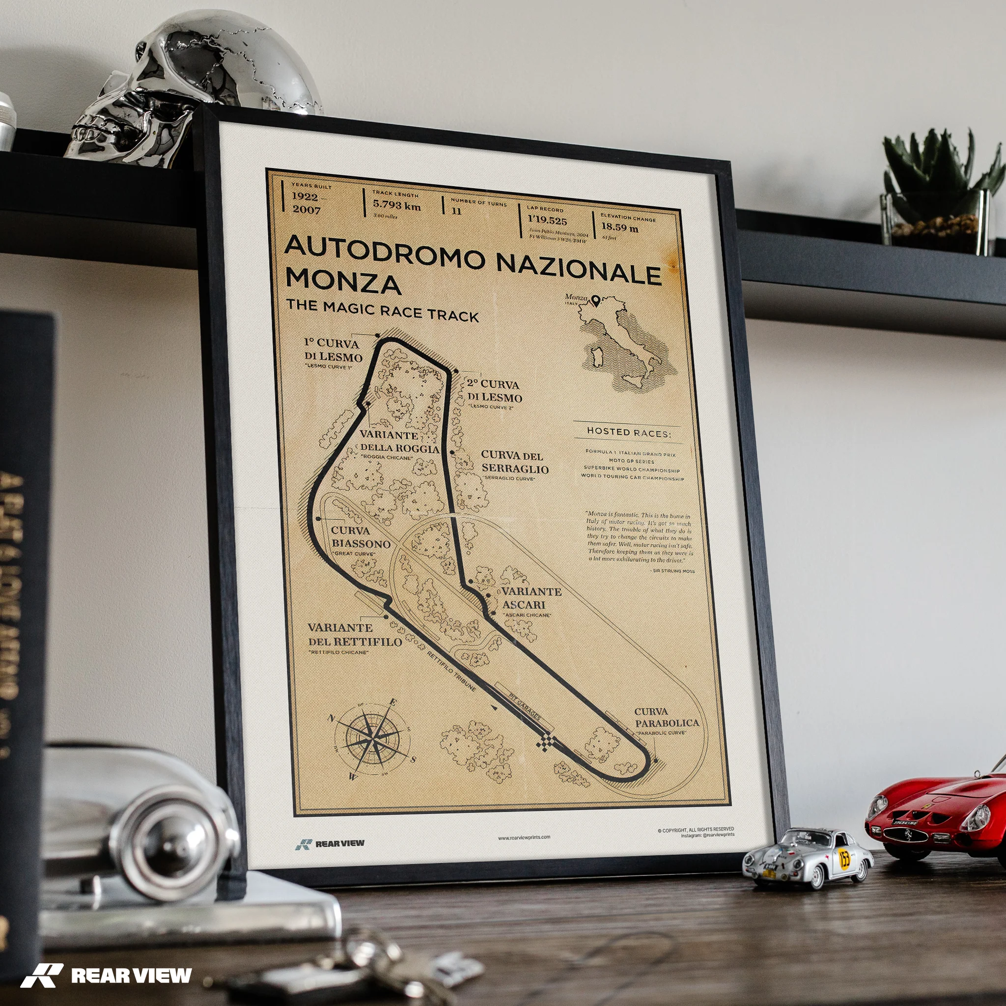 Monza Race Track - Vintage Art Print - Image 9