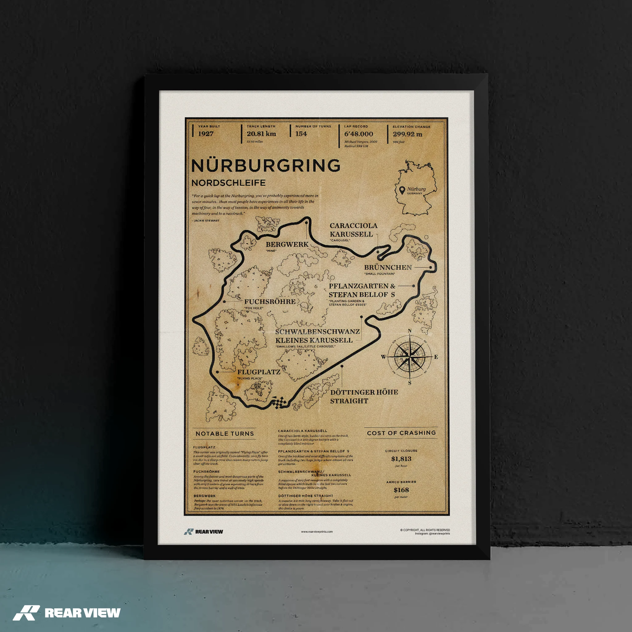 Nurburgring Race Track - Vintage Art Print - Image 5