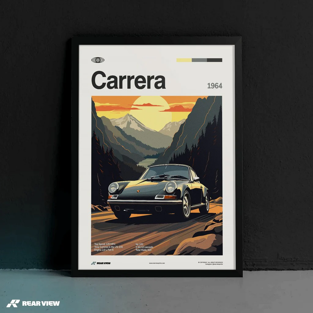 911 Carrera 1964 - Car Print - Image 5