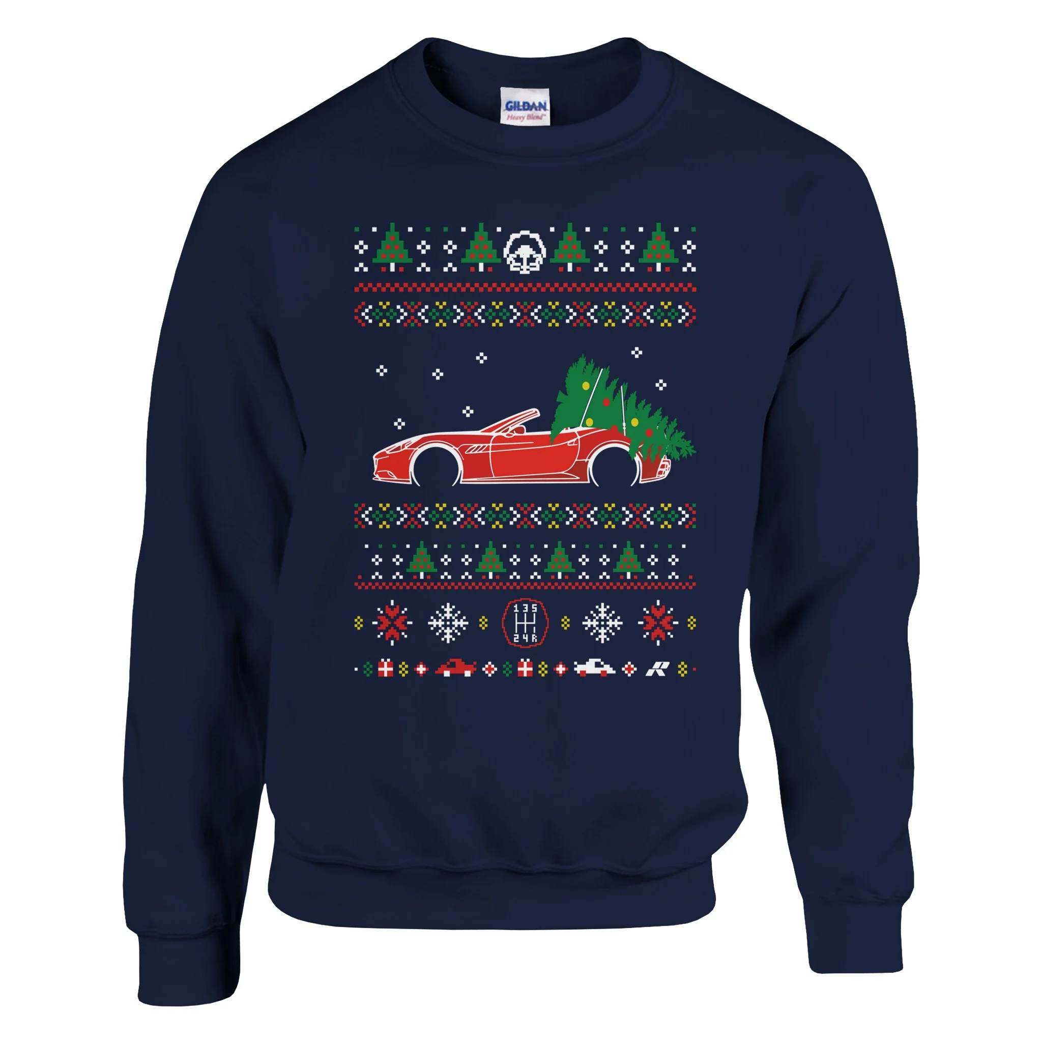 Prancing Horse California Red Christmas Sweater - Image 3