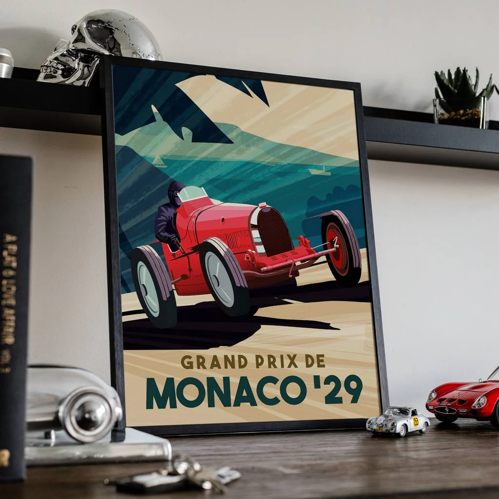 Premier Grand Prix De Monaco 1929 – Art Print - Image 4