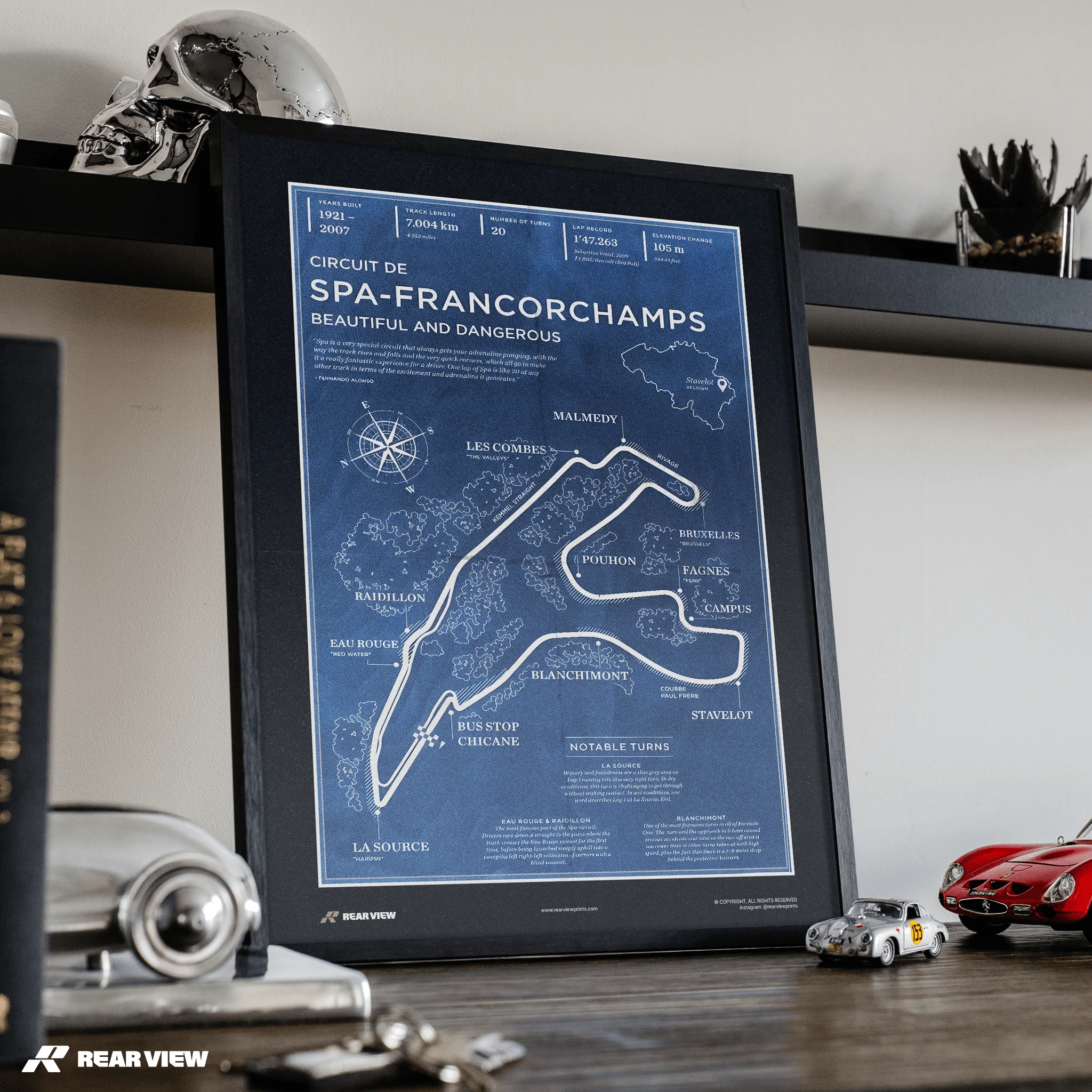 Spa Race Track - Vintage Art Print - Image 4