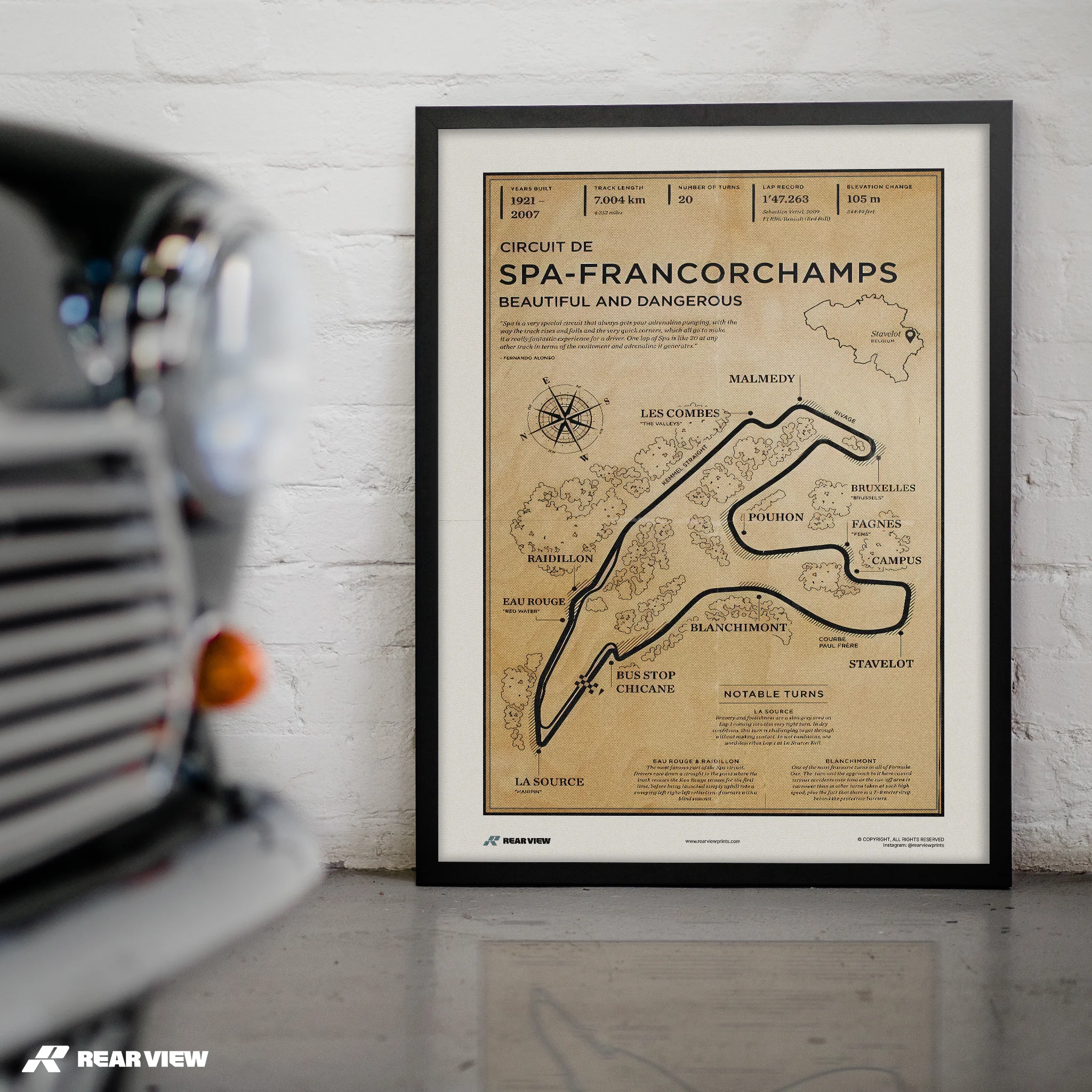 Spa Race Track - Vintage Art Print - Image 5
