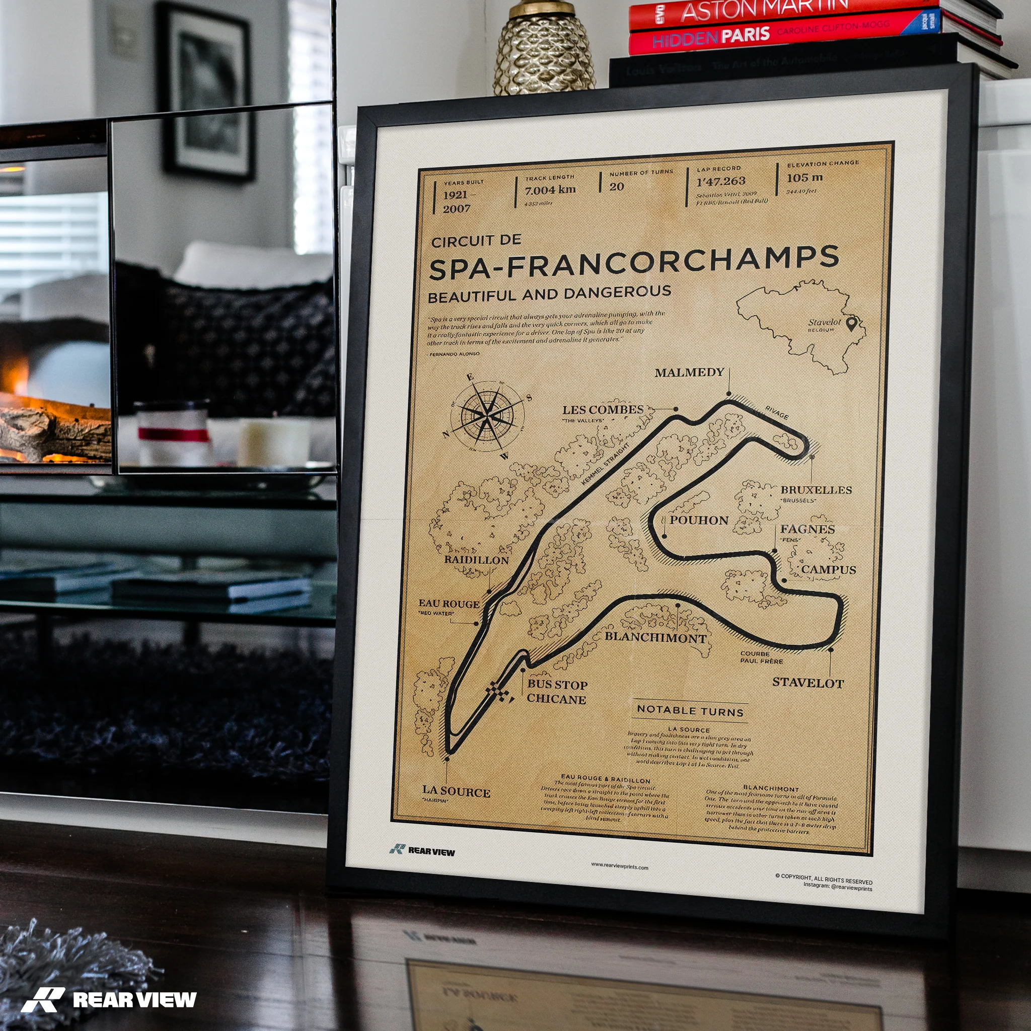 Spa Race Track - Vintage Art Print - Image 6