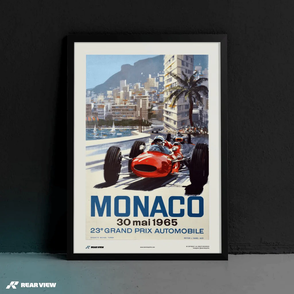 Vintage Grand Prix 1965 - Monaco Art Print - Image 3