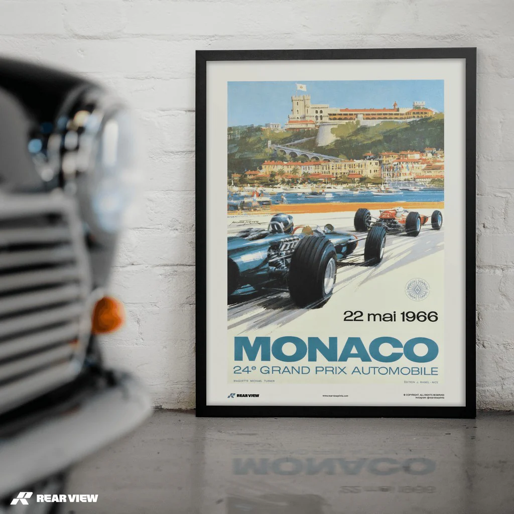 Vintage Grand Prix 1966 - Monaco Art Print - Image 3